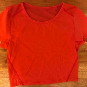 Aeri red crop top with mesh back